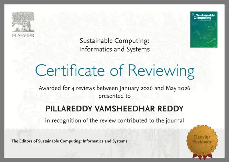 Peer-review recognition certificate — Sustainable Computing: Informatics and Systems