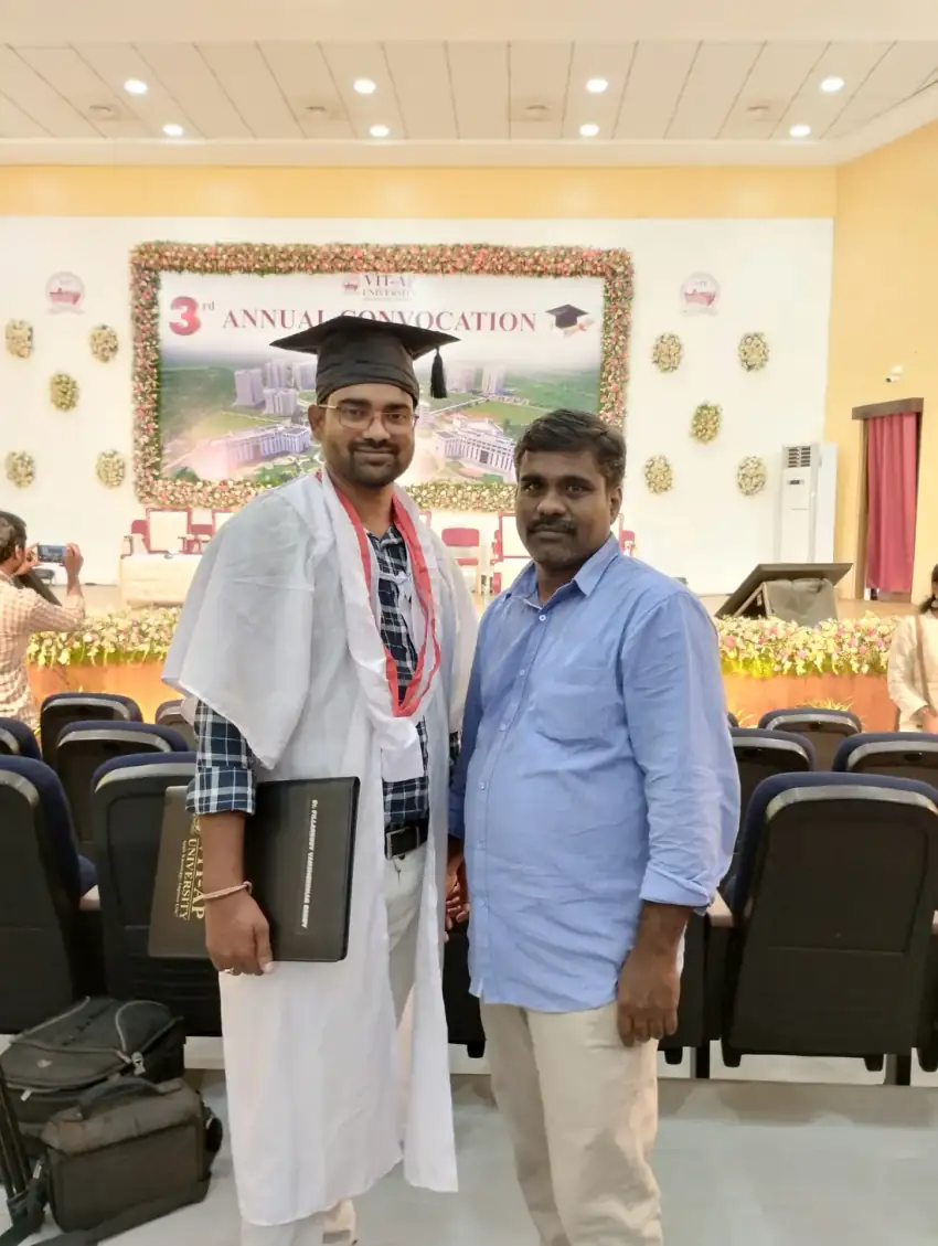 VIT-AP University convocation — Ph.D. milestone.